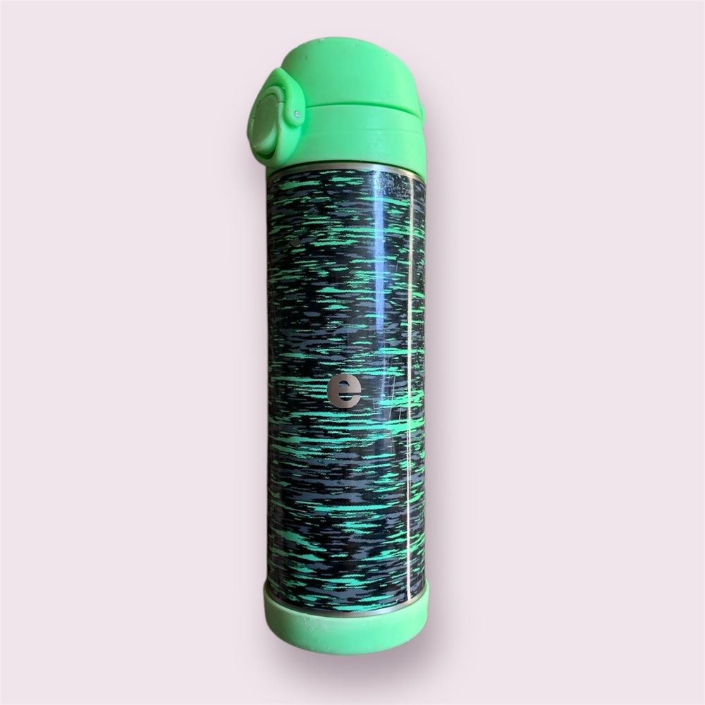 PB Teen Green and Black Patterned Thermos